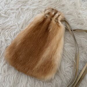 Rabbit Fur Pouch purse Seude straps insanely soft and gorgeous